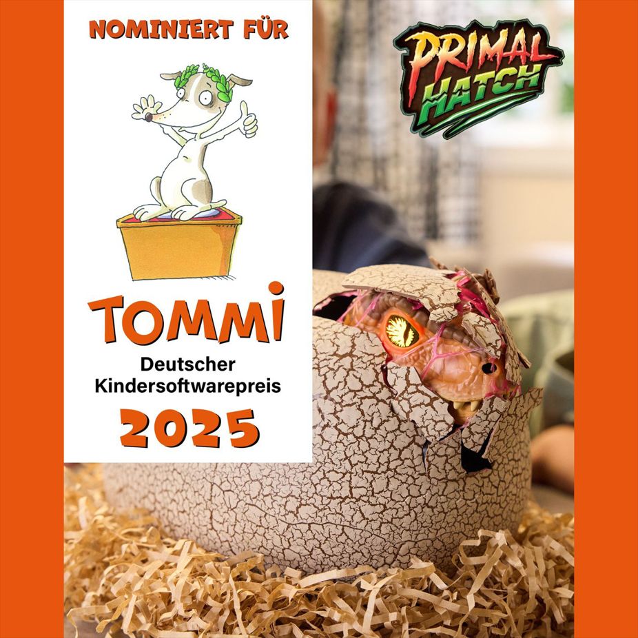 Nominiert für den Tommi Kindersoftwarepreis 2025: Primal Hatch von Spin Master