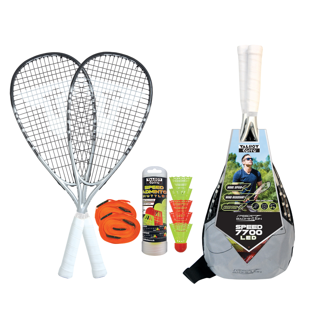 Talbot-Torro Speedbadminton-Sets mit Nachtspieloption