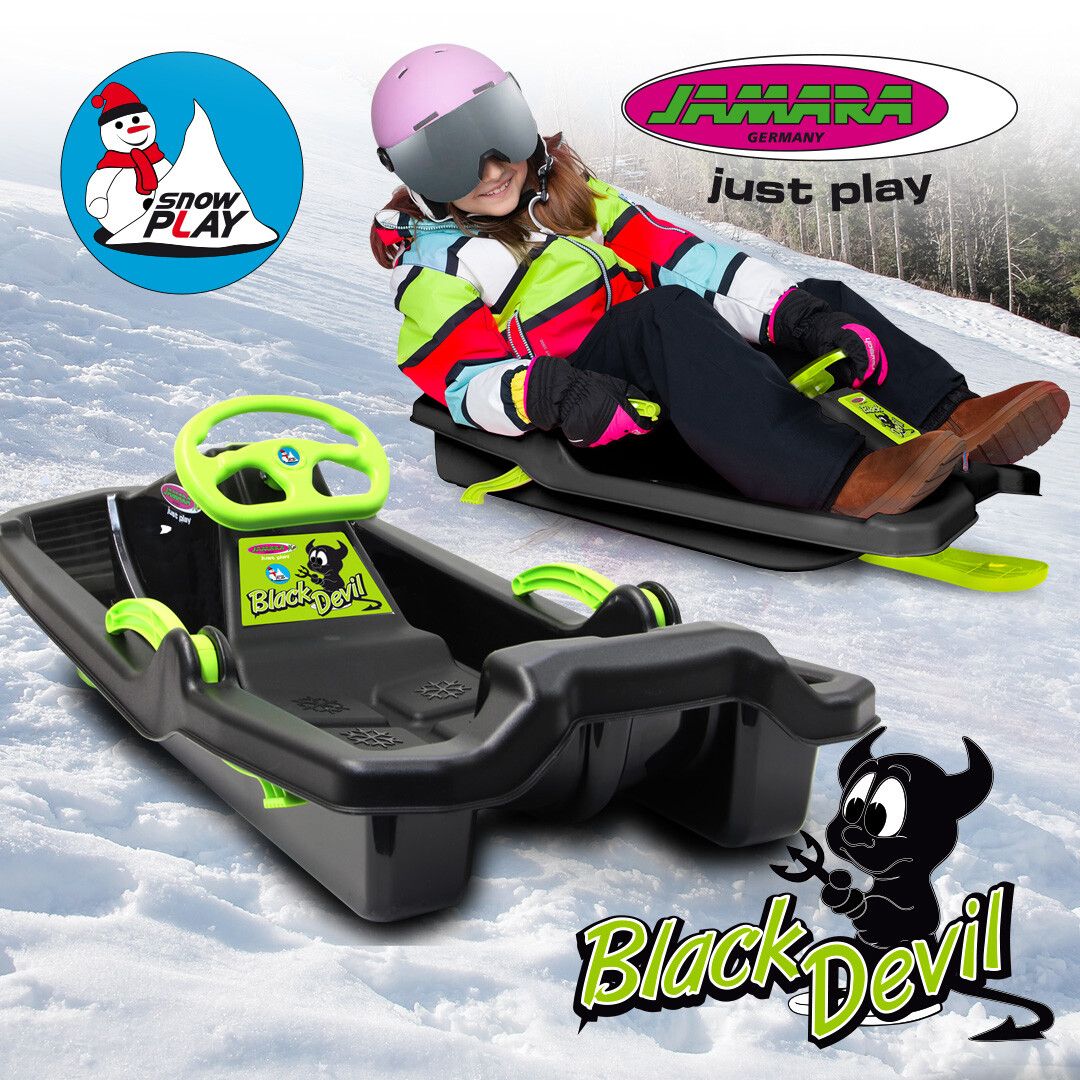 Snow Play Bob Black Devil 84cm schwarz mit Lenkrad und Bremse