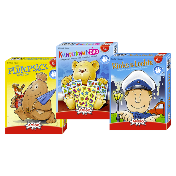 3 AMIGO-Kinderspiele, die in diesem Jahr 20 Jahre alt werden
