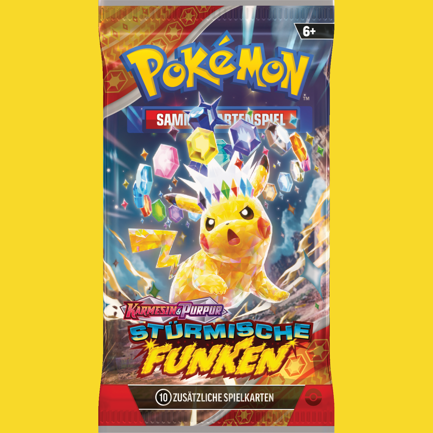 Die neue Pokémon-Sammelkartenspiel-Erweiterung Karmesin & Purpur - Stürmische Funken erscheint bald
