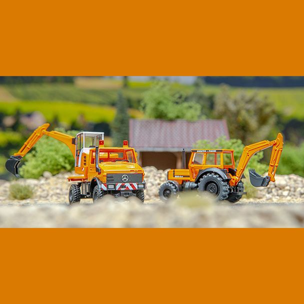 Baggerpower im Kleinformat: WIKING bringt Unimog & Deutz-Fahr im Spezialeinsatz