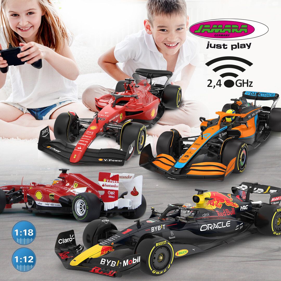 Die RC Formel 1 Collection von Jamara im Maßstab 1:12 und 1:18