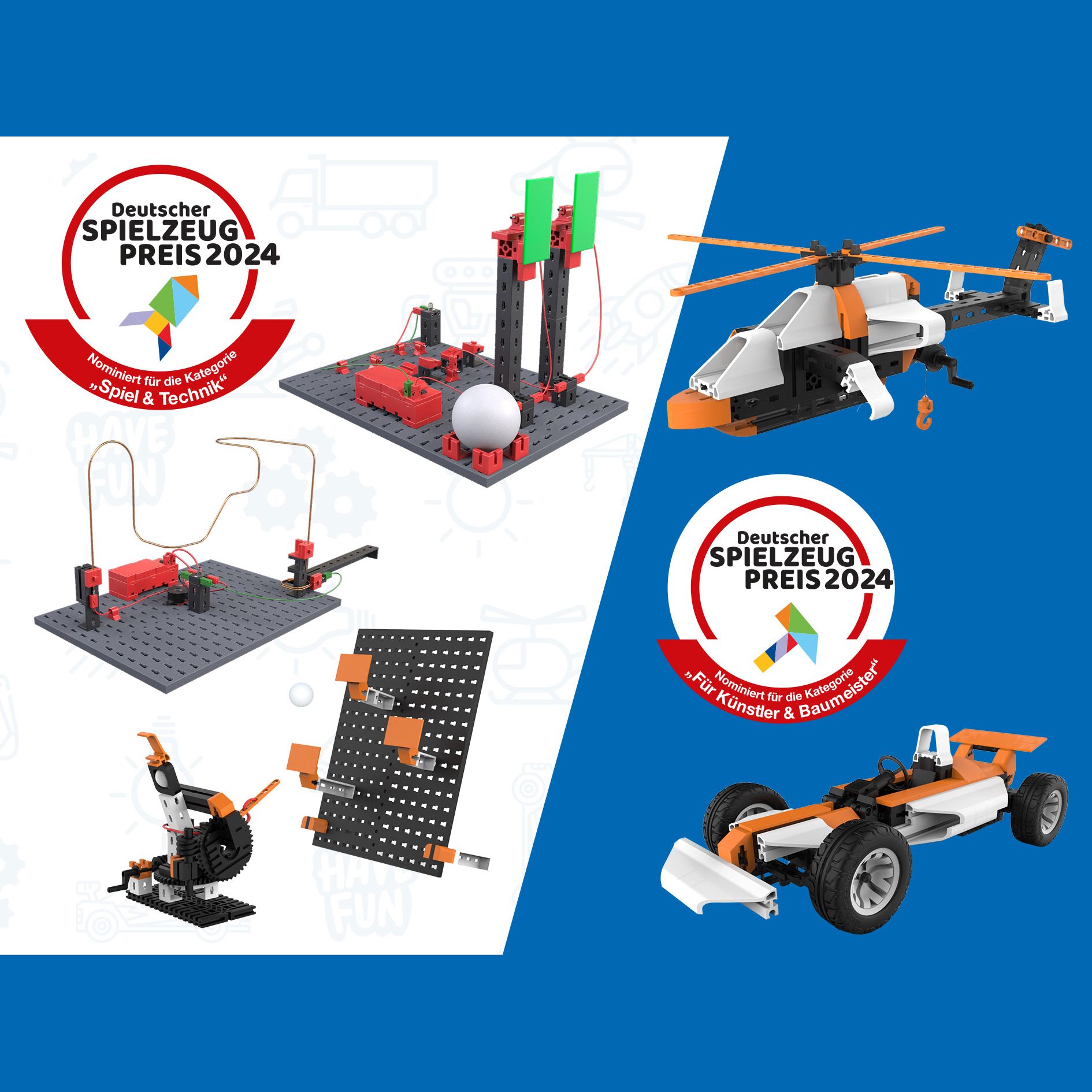 fischertechnik in zwei Kategorien für den Deutschen Spielzeugpreis 2024 nominiert