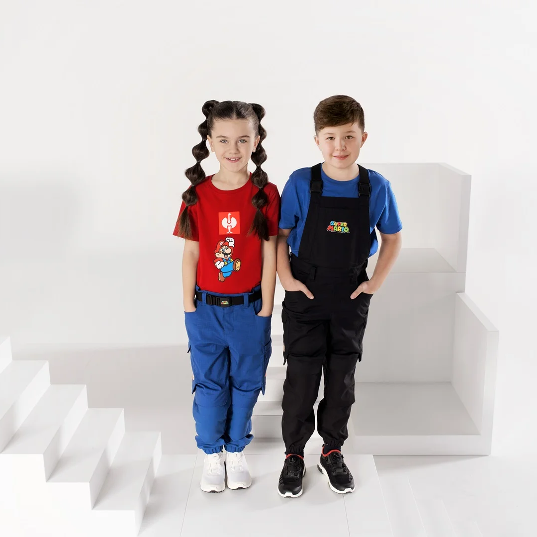 Strauss und Nintendo präsentieren eine gemeinsame Super Mario Kollektion.