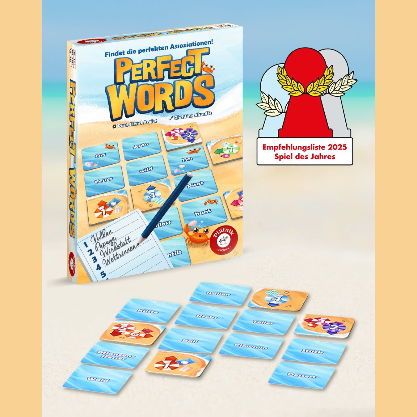 Jury "Spiel des Jahres" empfiehlt "Perfect Words" - das Wort-Assoziationsspiel von Piatnik